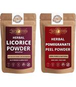 Licorice and Pomegranate Peel Powder Skin Care Products Combo  Face Pack  Skin Care (100 Gram * 2)