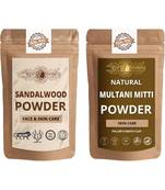 Chandan and Multani Mitti Powder Skin Care Products Combo  Face Pack  Skin Care (100 Gram * 2)