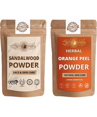 Chandan and Orange Peel Powder Skin Care Products Combo  Face Pack  Skin Care (100 Gram * 2) 1