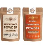 Chandan and Orange Peel Powder Skin Care Products Combo  Face Pack  Skin Care (100 Gram * 2)