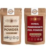Chandan and Pomegranate Peel Powder Skin Care Products Combo  Face Pack  Skin Care (100 Gram * 2)