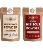 Chandan and Hibiscus Powder Skin Care Products Combo  Face Pack  Skin Care (100 Gram * 2)