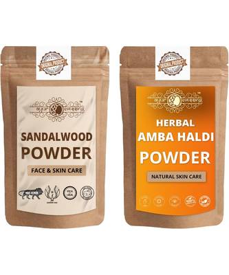 Chandan and Amba Haldi Powder Skin Care Products Combo  Face Pack  Skin Care (100 Gram * 2) 1