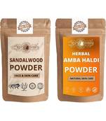 Chandan and Amba Haldi Powder Skin Care Products Combo  Face Pack  Skin Care (100 Gram * 2)
