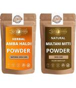 Amba Haldi and Multani Mitti Powder Skin Care Products Combo  Face Pack  Skin Care (100 Gram * 2)