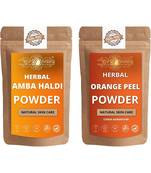 Amba Haldi and Orange Peel Powder Skin Care Products Combo  Face Pack  Skin Care (100 Gram * 2)
