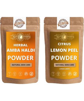 Amba Haldi and Lemon Peel Powder Skin Care Products Combo  Face Pack  Skin Care (100 Gram * 2) 1