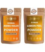 Amba Haldi and Lemon Peel Powder Skin Care Products Combo  Face Pack  Skin Care (100 Gram * 2)