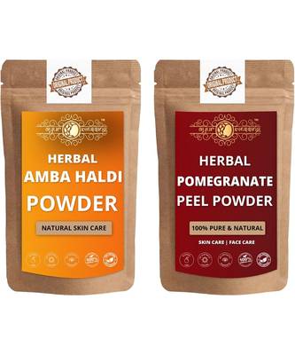 Amba Haldi and Pomegranate Peel Powder Skin Care Products Combo  Face Pack  Skin Care (100 Gram * 2) 1