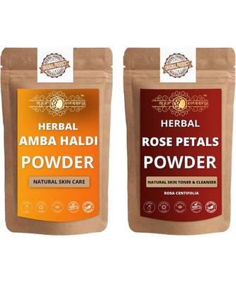 Amba Haldi and Rose Petals Powder Skin Care Products Combo  Face Pack  Skin Care (100 Gram * 2) 1