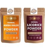 Amba Haldi and Licorice Powder Skin Care Products Combo  Face Pack  Skin Care (100 Gram * 2)