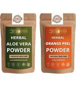 Aloe Vera Leaf and Orange Peel Powder Skin Care Products Combo  Face Pack  Skin Care (100 Gram * 2)