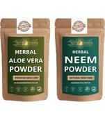 Aloe Vera Leaf and Neem Powder Skin Care Products Combo  Face Pack  Skin Care (100 Gram * 2)