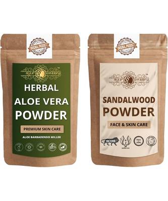 Aloe Vera Leaf and Chandan Powder Skin Care Products Combo  Face Pack  Skin Care (100 Gram * 2) 1