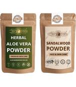 Aloe Vera Leaf and Chandan Powder Skin Care Products Combo  Face Pack  Skin Care (100 Gram * 2)