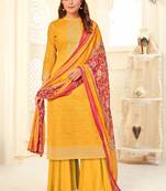 Yellow Cotton printed Salwar Kameez