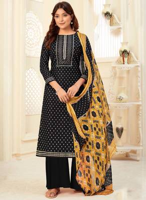 Black Cotton printed Salwar Kameez 1