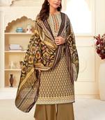 Beige Cotton printed Salwar Kameez