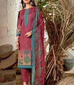 Light Wine Cotton Salwar Kameez