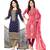 multicolor crepe Salwar Studio Women's Pack of 2 Synthetic Printed Unstitched Dress Material Combo