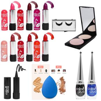 Makeup Kit Combo with Compact Powder & Lipstick (Pack of 12) 1