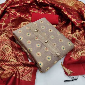Dark-beige jacquard cotton salwar 1