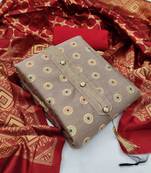Dark-beige jacquard cotton salwar