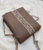Brown embroidered cotton salwar