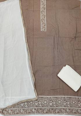 Brown embroidered cotton salwar 2