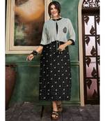 Black Bio Washed Cotton Designer Kurti