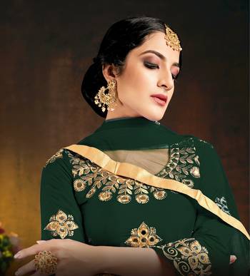 Green embroidered silk cotton salwar 2