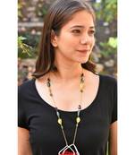 DESIRE Leaf, Green & Brown beads  Necklace Mask Chain Eyeglass chain