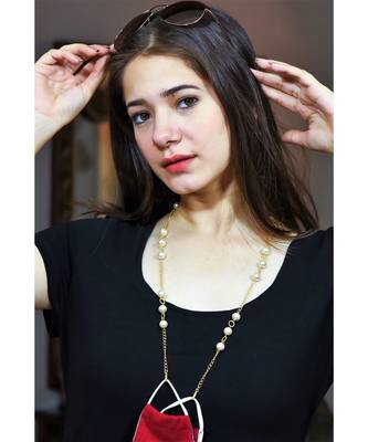 TWIST 10mm White  Pearl Necklace Mask Chain Eyeglass Chain 2