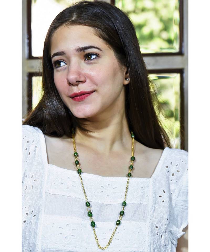 TWIST Lustre Green Necklace Mask Chain Eyeglass Chain