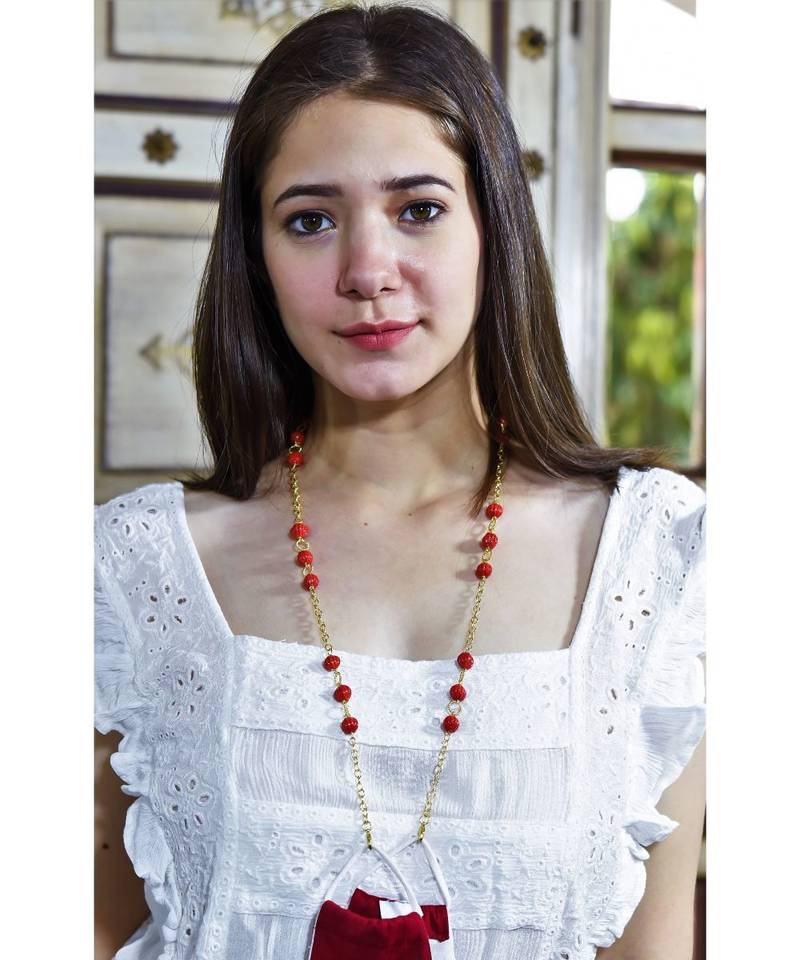TWIST Coral Glass Necklace Mask Chain Eyeglass  Chain