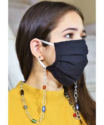 COUTURE Multi Color SILVER Necklace Mask Chain Eyeglass Chain 1