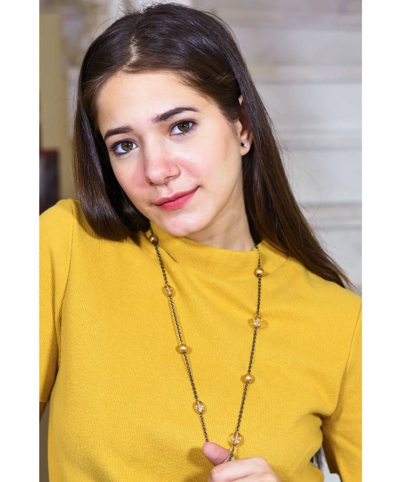 FOREVER Champagne Pearl & Beads Necklace Mask Chain Eyeglass Chain