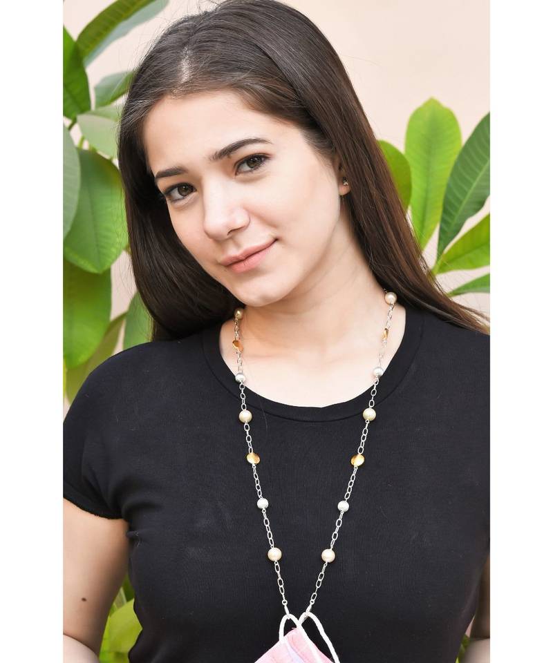 ELEMENTS Pearl, Gold & Silver Necklace  Mask Chain Eyeglass Chain