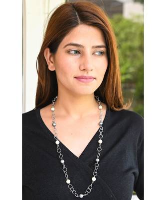 Black & White Pearl  Rope Necklace Mask Chain Eyeglass Chain 4