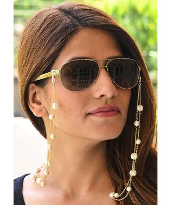 TWICE  Melon White Pearl Golden Chain Necklace Mask Chain Eyeglass Chain 1
