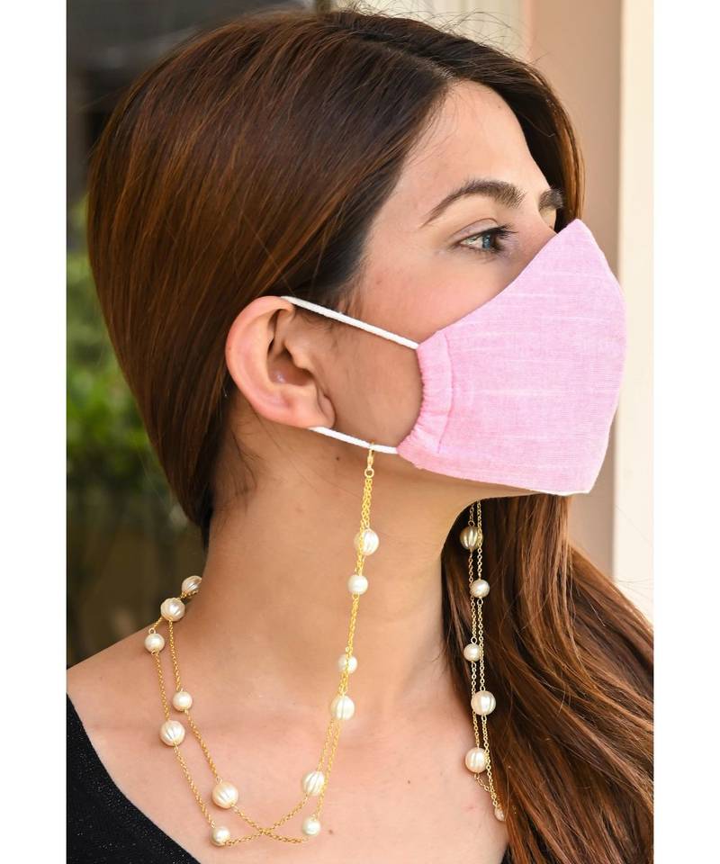 TWICE  Melon White Pearl Golden Chain Necklace Mask Chain Eyeglass Chain