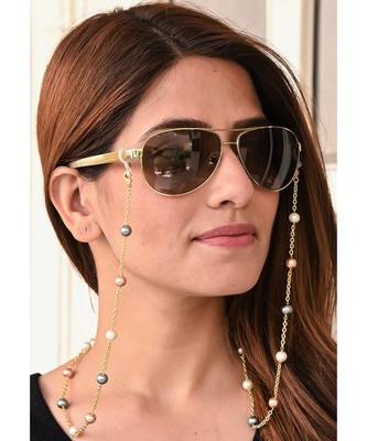 URBAN 8MM  Multi  Pearl Gold Chain Necklace Mask Chain Eyeglass Chain 1