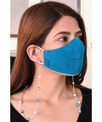 URBAN  8MM Multi  Pearl Silver Chain Necklace Mask Chain Eyeglass Chain 1