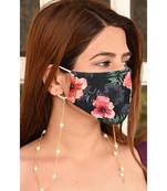 HEERA MOTI  White Pearl STATION Golden Chain Necklace Mask Chain Eyeglass Chain