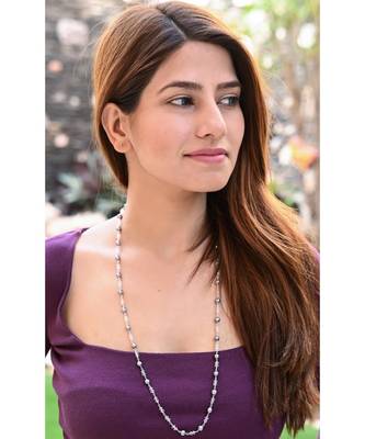 HEERA MOTI Black Pearl Necklace Mask Chain Eyeglass Chain 4