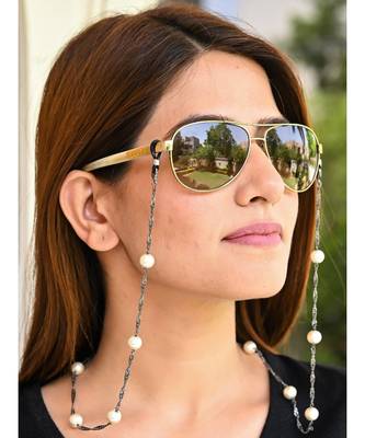 DAZZLE White Pearl  Necklace Mask Chain Eyeglass Chain 3
