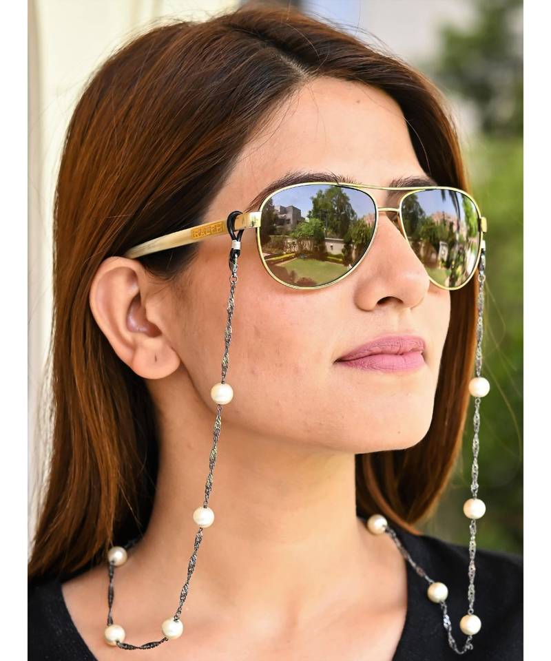 DAZZLE White Pearl  Necklace Mask Chain Eyeglass Chain