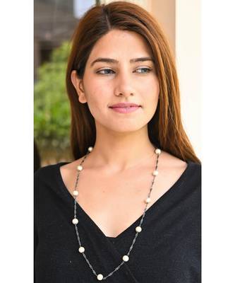 DAZZLE White Pearl  Necklace Mask Chain Eyeglass Chain 4
