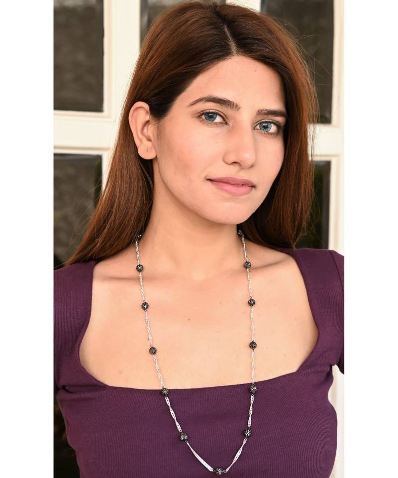 GLIMMER Black Pave  Necklace Mask Chain Eyeglass Chain