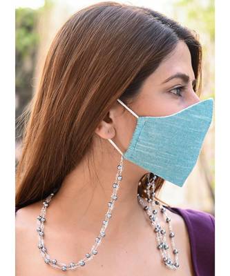 HEERA MOTI 2 Line Black Pearl Necklace Mask Chain Eyeglass Chain 1